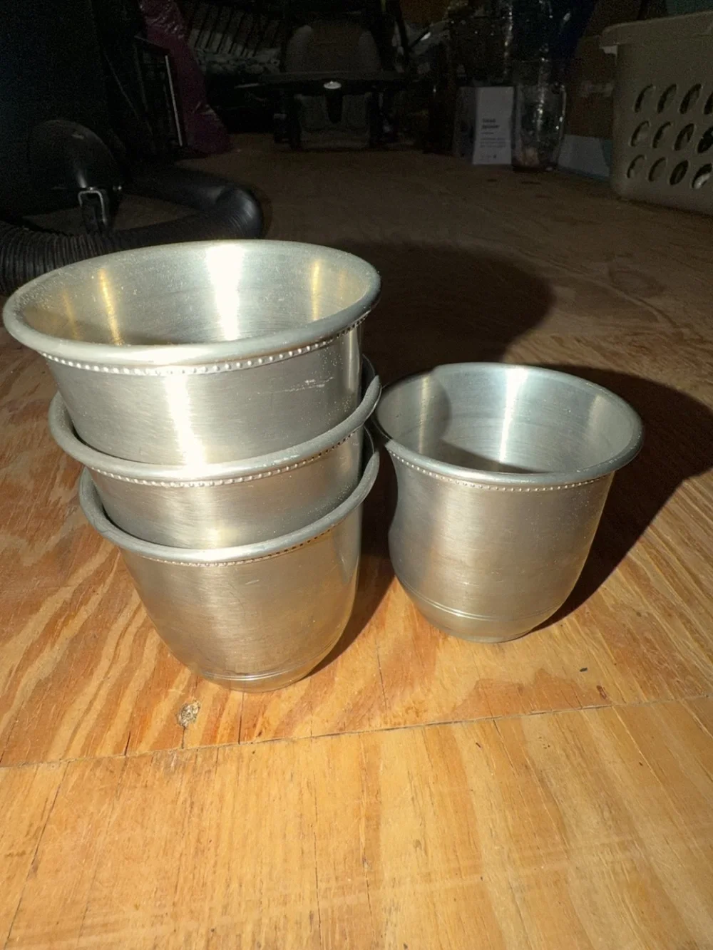 Set of 4 Salisbury Pewter mint julep cups.